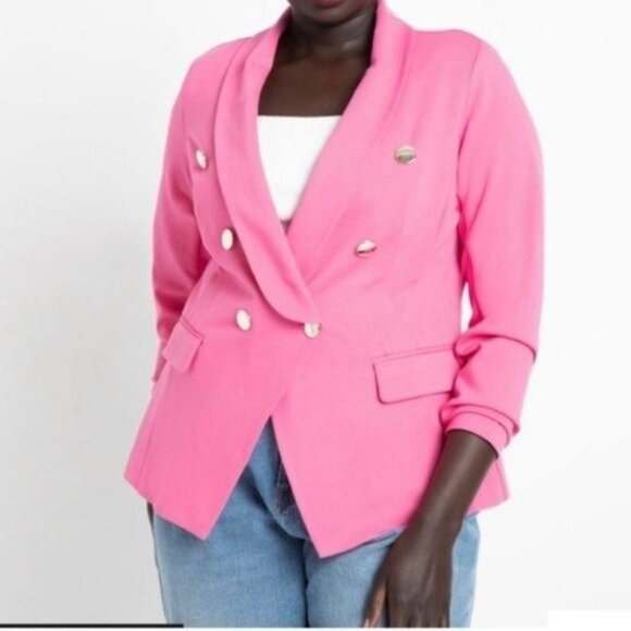 Eloquii Black Double Breasted Blazer - Picture 2 of 5